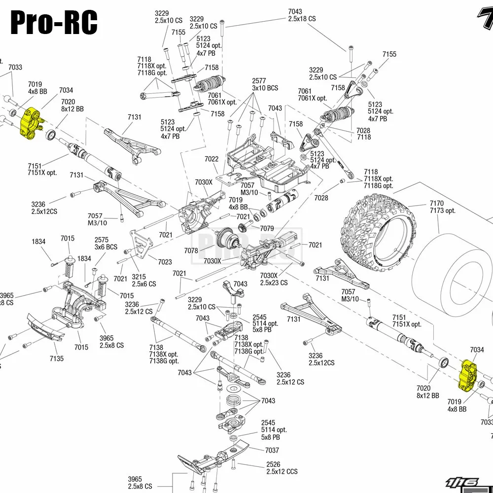 2Pcs Aluminum Alloy #7034 Axle Carriers Left & Righ Knuckle Arm for RC Car 1/16 Traxxas MINI REVO 71054 VXL 71076 SUMMIT SLASH