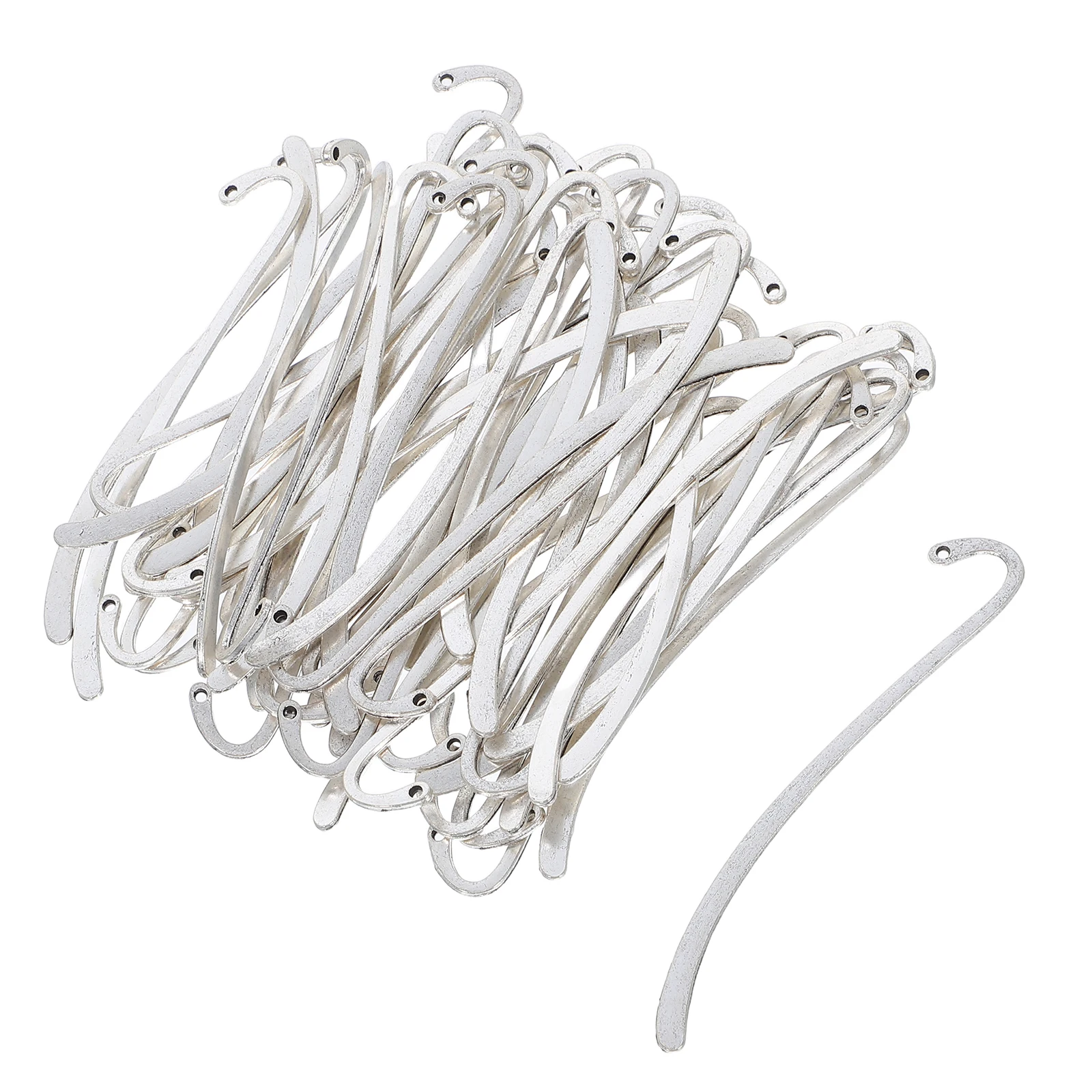 

50 Pcs Bookmark Retro Making Supplies Craft Pendant Decorative Blank Diy Silver Reading Tag Findings