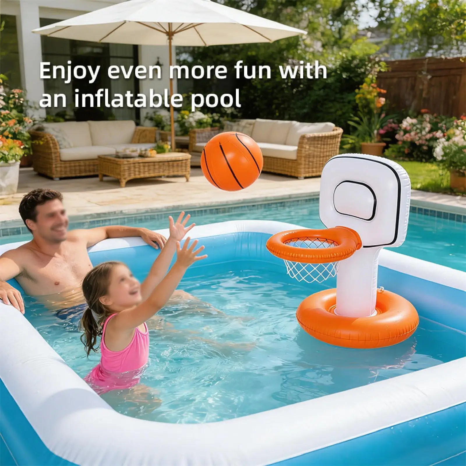 

Pool Basketball Hoop for Kids Funny Outdoor Water Game for Lakeside Backyard