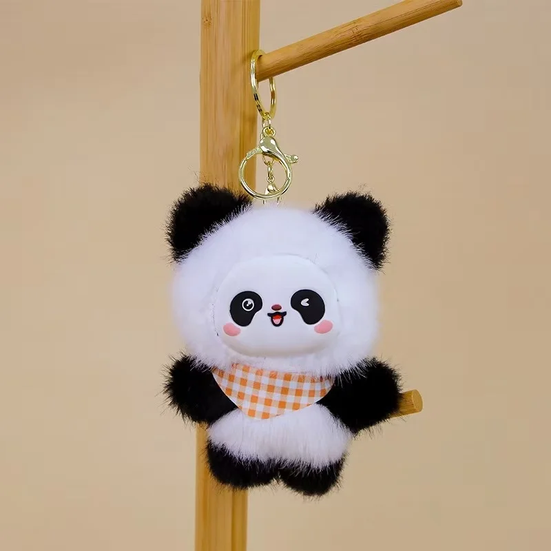 Latest Panda Backpack Pendant Keychain Doll Kawaii Stuffed Plush Toy Handmade Doll Cartoon Anime Cute Holiday Gift Fun Doll