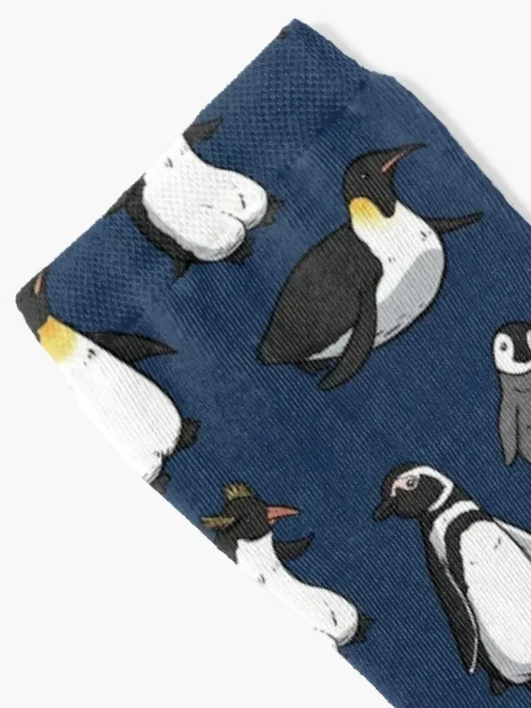 Cute Penguin Pattern (Dark Blue Variant) Socks short funny gifts Non-slip Mens Socks Women's