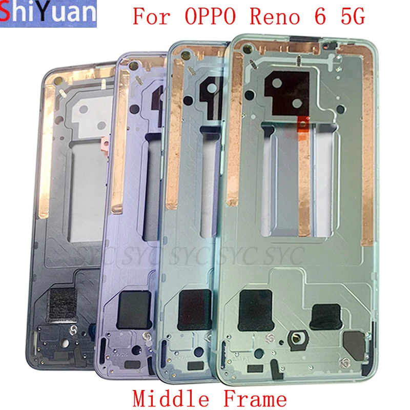 

Housing Middle Frame LCD Bezel Plate For OPPO Reno 6 5G Phone Metal LCD Frame Replacement Parts