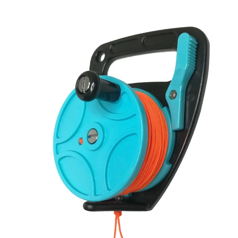 

150ft 46M Rope Scuba Diving Reel Spool with Handle Thumb Stopper Clip Hook for Underwater Scuba Diving Diver SnorkelingWholesale