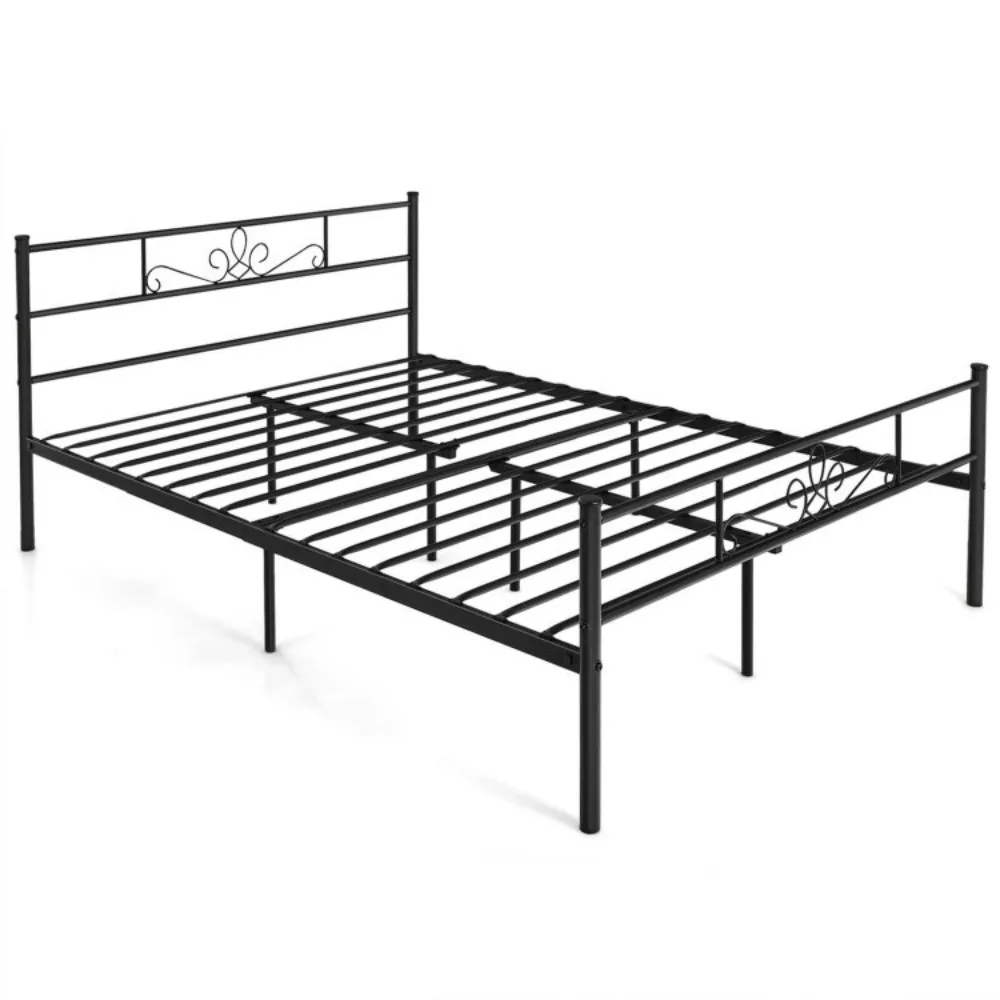 

Queen Size Modern Platform Bed Frame Heavy-Duty Metal w/Headboard and Footboard
