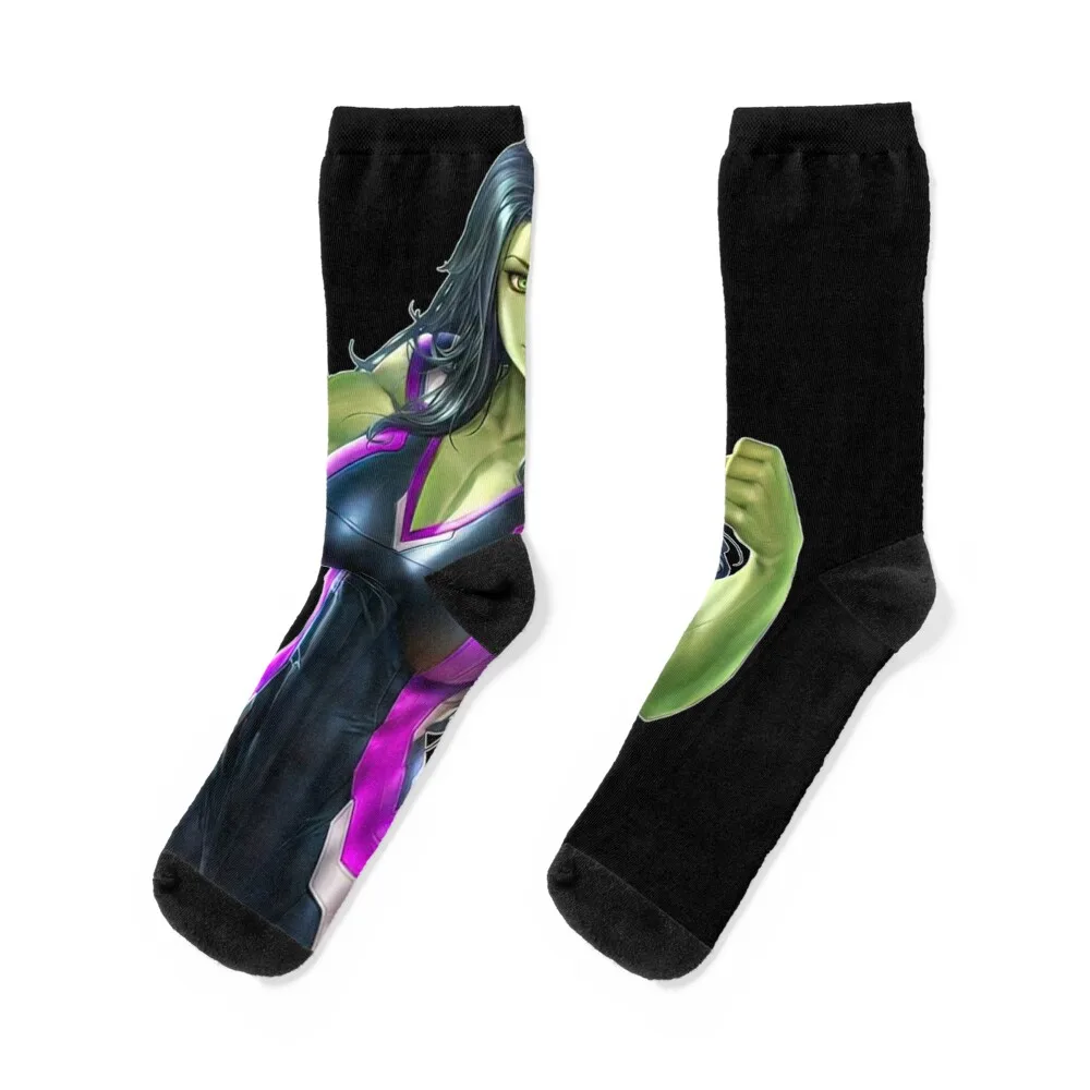 

Strong Girls 2022 - She-Hulk Beautiful Essential Socks hiphop Lots football custom Socks Men's Women's