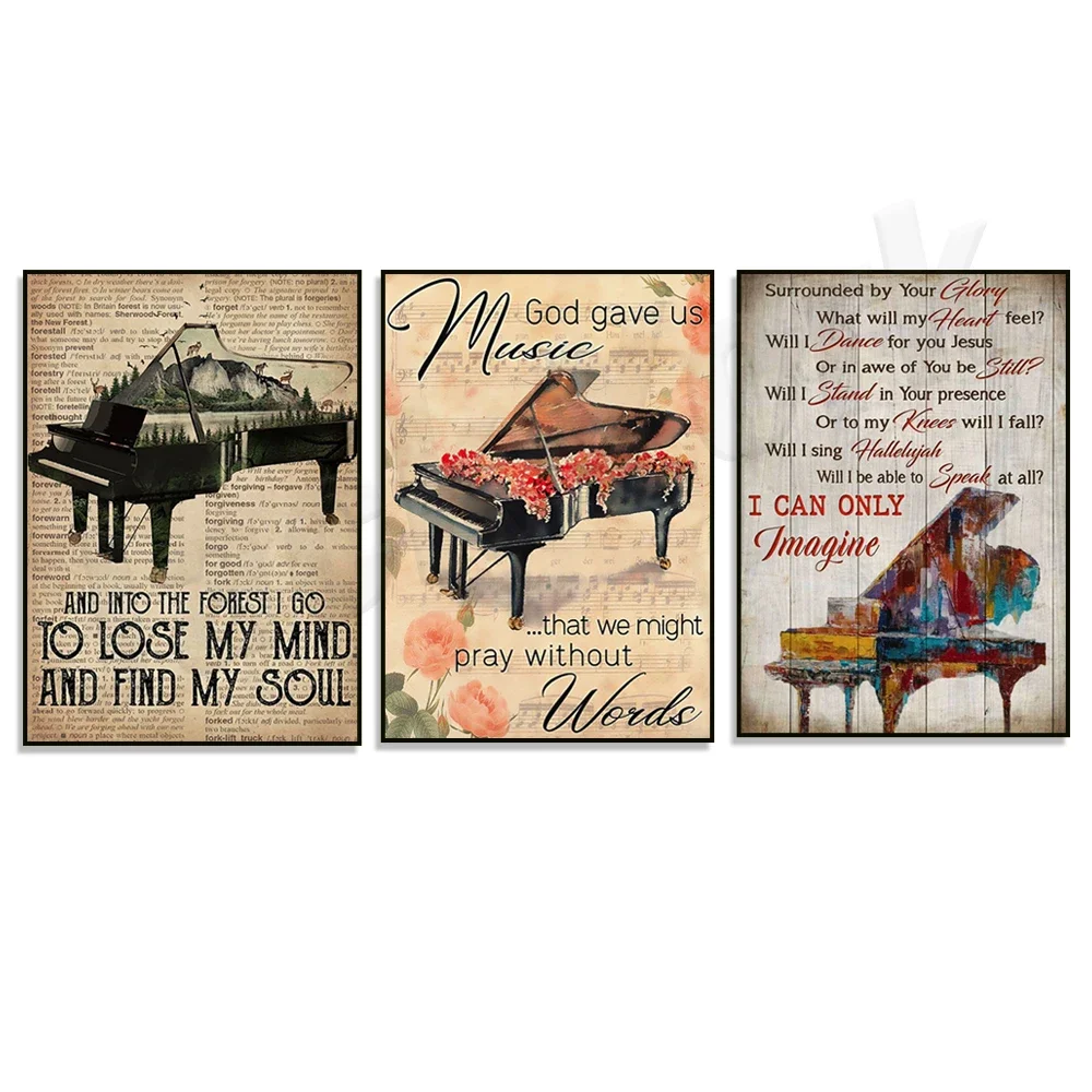 Pianist Into the Woods I Go Poster, Piano Wall Art, Piano Art Print, Gift for Piano Lovers, Pianist Wall Decor