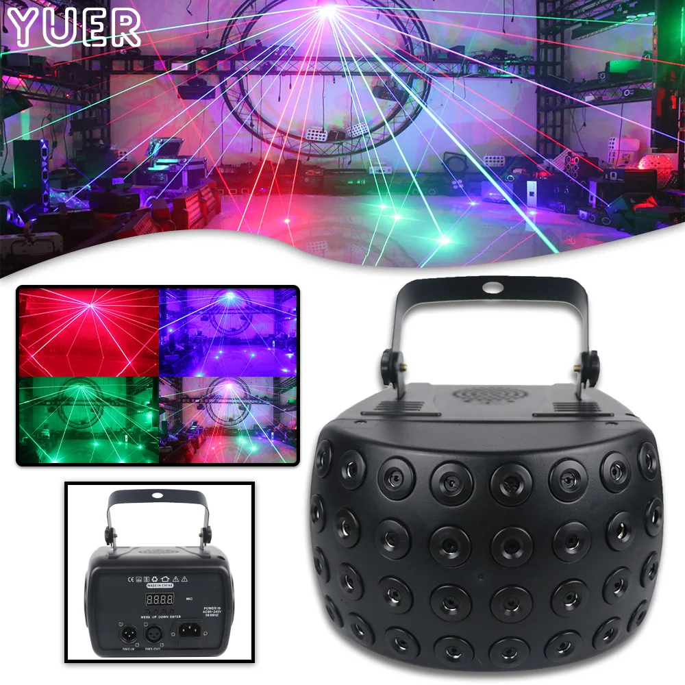 

Butterfly Effect Light 32x100MW RGB Laser Beam Projector Party Stage Lighting Indoor Dance Bar Club Laser Night Wedding Lamp