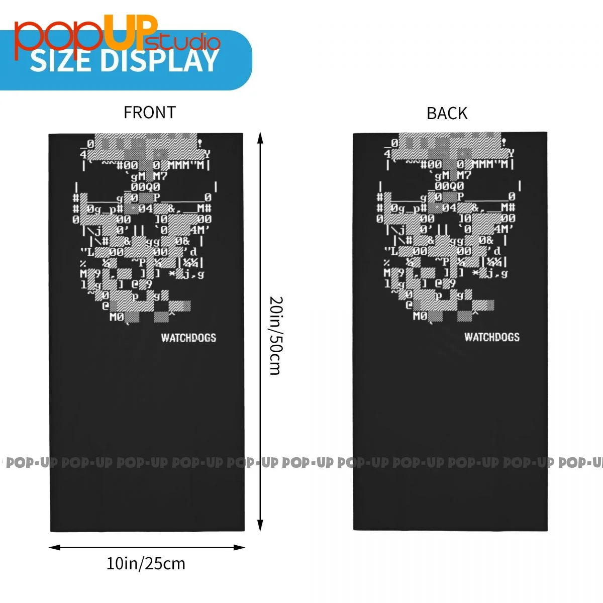 Watch Dogs Ascii Skull Ubisoft Hacker Action Gamer Neck Gaiter Bandana Scarf Face Mask