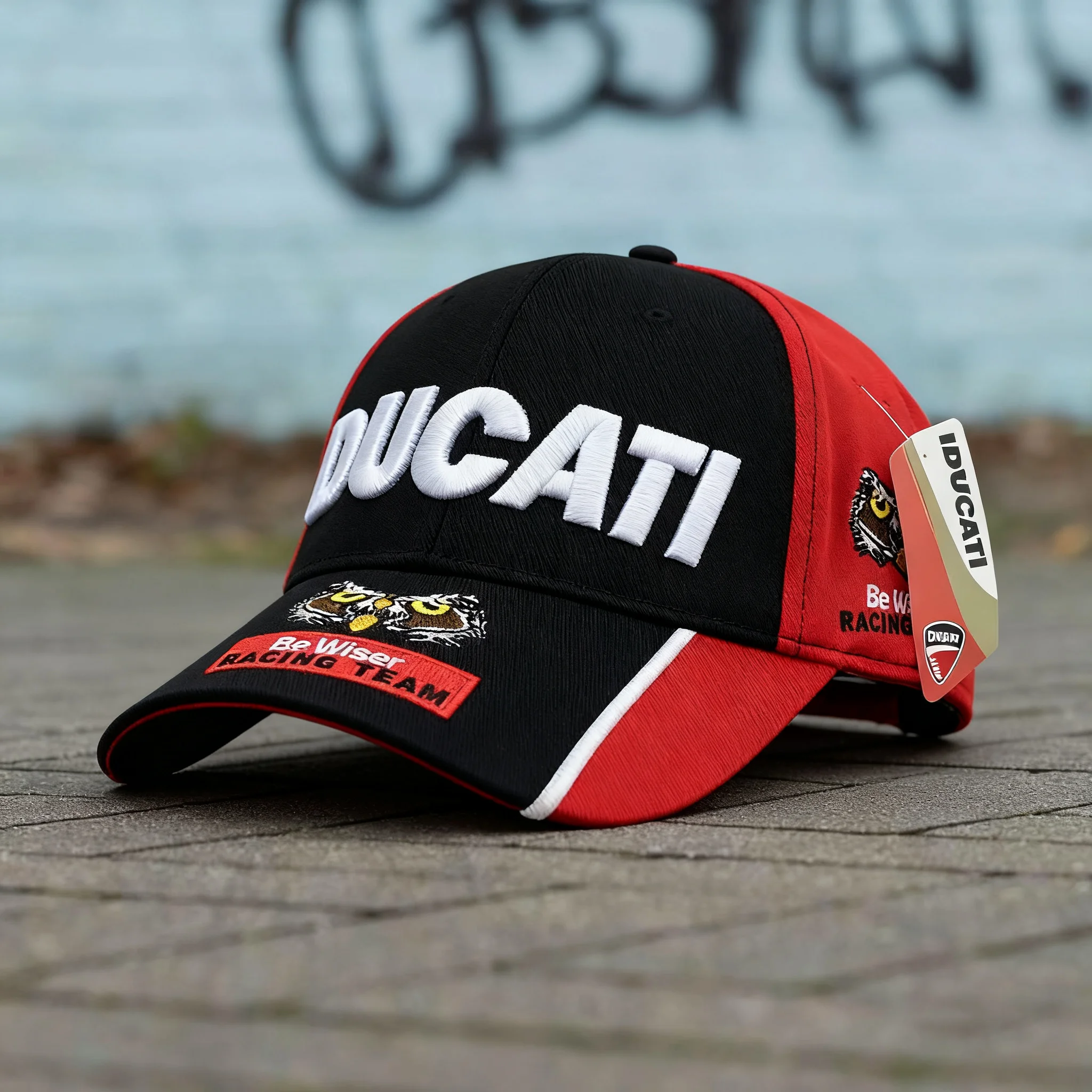 Kép 4: Új ducati kültéri Motorbicikli Fejfedő scrambler panigale V4 cross-country Éhbérért dolgolzó iró autó moto gp Versenyzés Baseball kupak diavel V4 Adomány Széles karimájú kalap