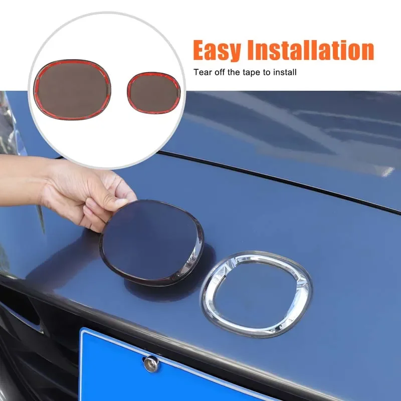 

For Mazda MX-5 2016+ models front and rear car logo black cover, car logo protective cover accessories ABS transparent gray 2pcs