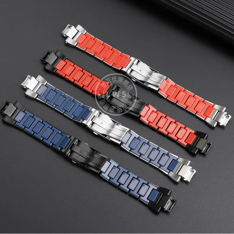 For Casio Black Warrior MTG-B3000 Red Bracelet modified solid stainless steel Watch strap men metal interface Watchband Tool