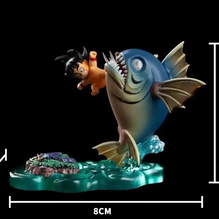 어린이용 드래곤볼 애니메이션 피규어, 손오공 킥 물고기 액션 피규어, 카카로토 모델, 조각상 수집 장식품, 장난감 선물, 6cm