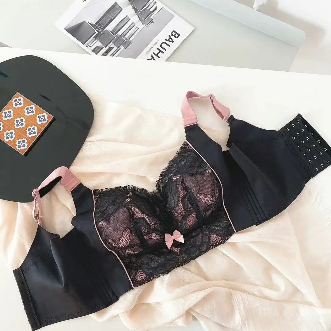 Wire Free Large Size Lingerie for Women Adjustable Full Cup Thin Push Up Bra Minimizer B C D E 34 36 38 40 42