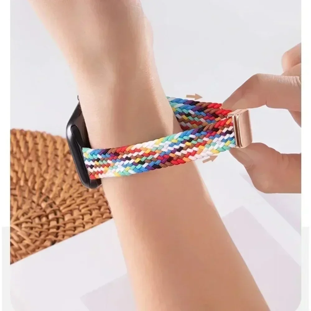 Nylon Braid Magnetic Buckle Watchband For Apple Watch Ultra 4/3 49mm 12 11 10 46/42mm Bracelet iWatch 9 8 7 45/41mm 6 SE 44/40mm