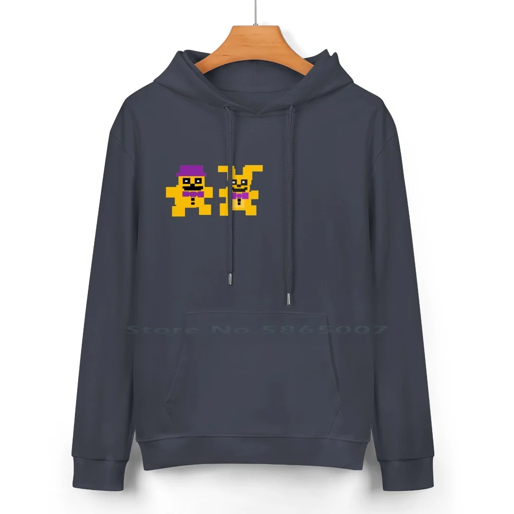 Fredbear And Springbonnie Cotton Hoodie Sweater 24 Colors Springbonnie Fredbear Plush Fnaf 8bit Springtrap 100% Cotton Hooded