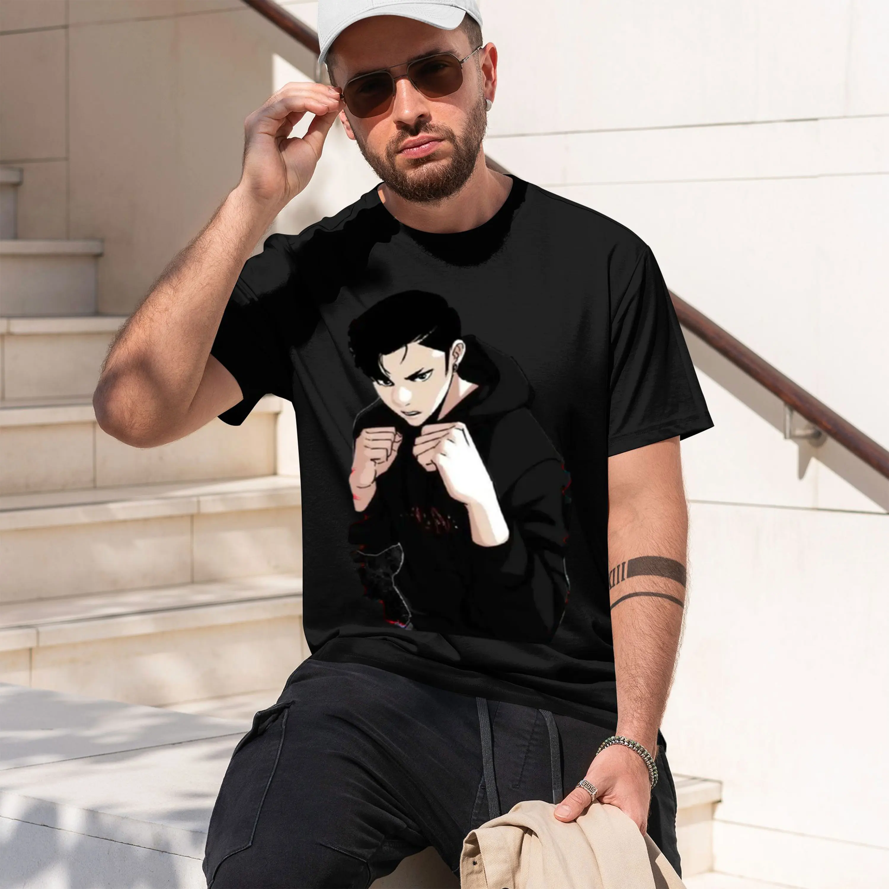 Za ( Jin Sung) Lookism Manhwa Design T-Shirt Blouse whites plain t shirts men 2026 New Model Short-sleeve crewneck T-Shirt Class
