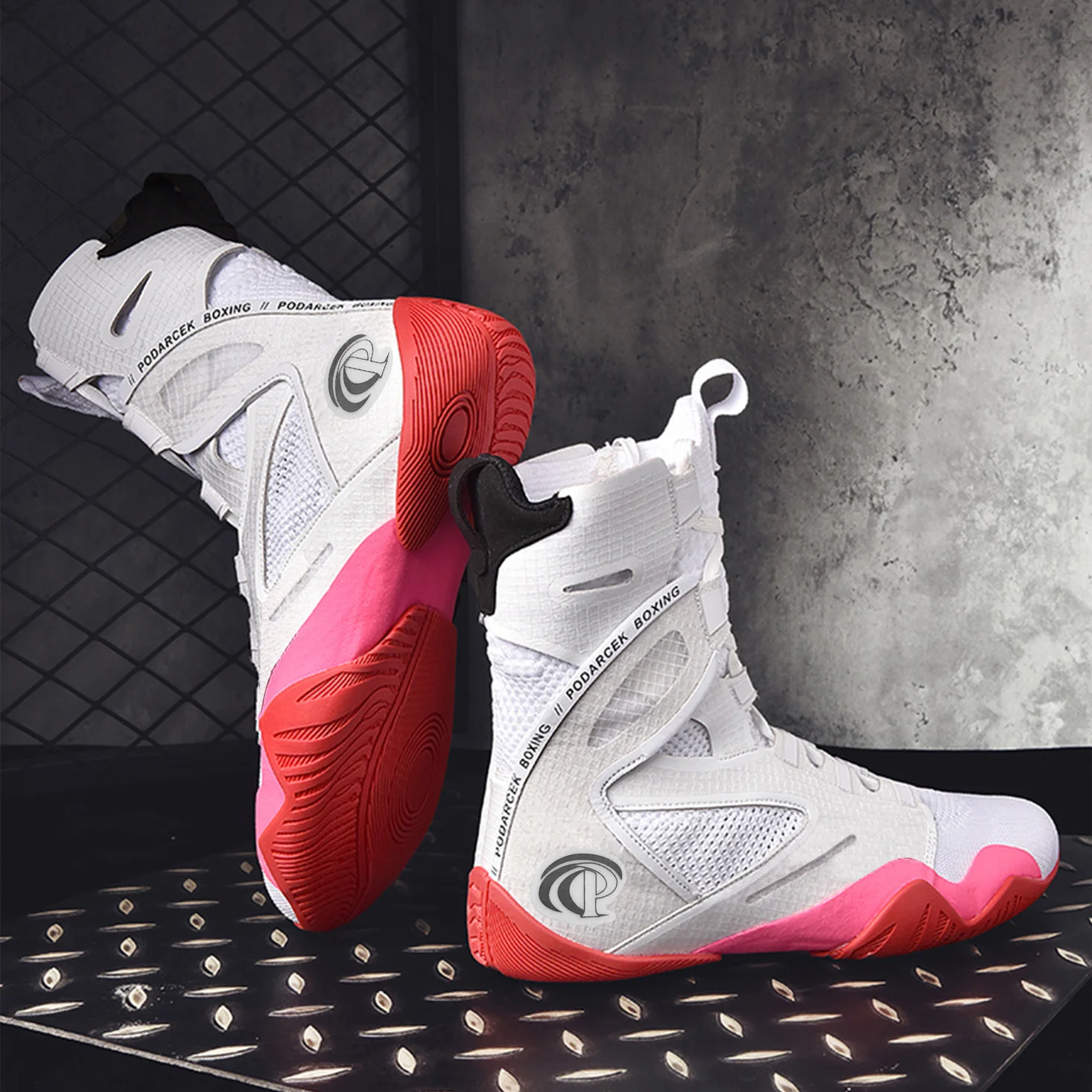 Professional Men's High Top Fighting Sneakers Comfortable Wearable Wrestling Shoes Competition Training Boxing Shoes