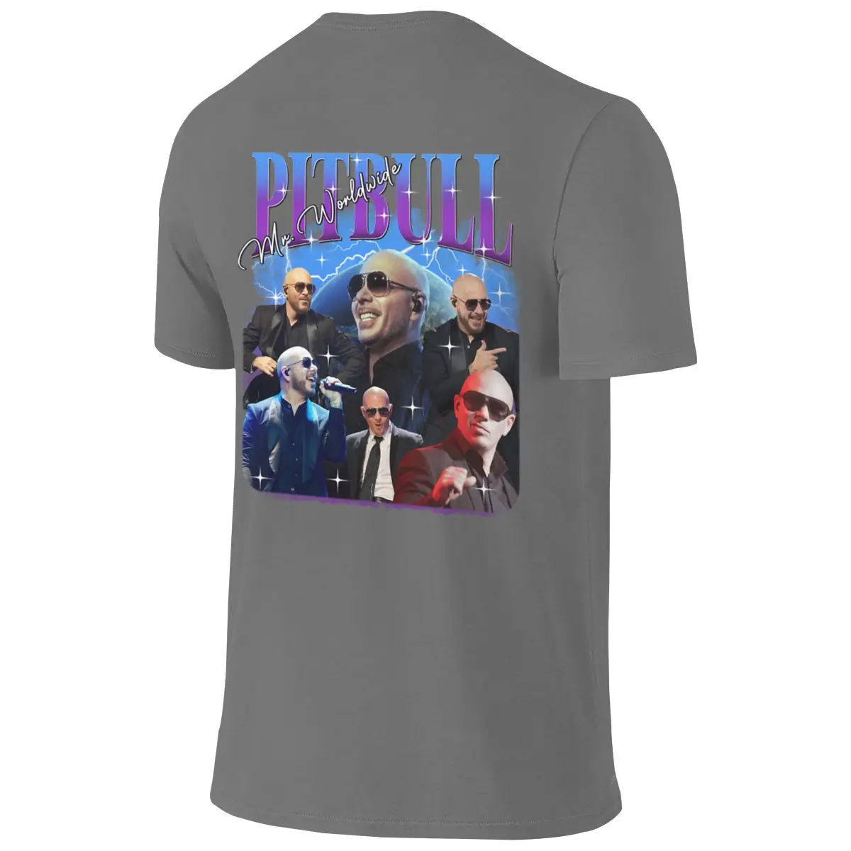 Pitbull Mr Worlwide Retro 90s Dropped Shoulder Reversible T-shirt Japanese Style Fresh Lazy Feeling Short Sleeve