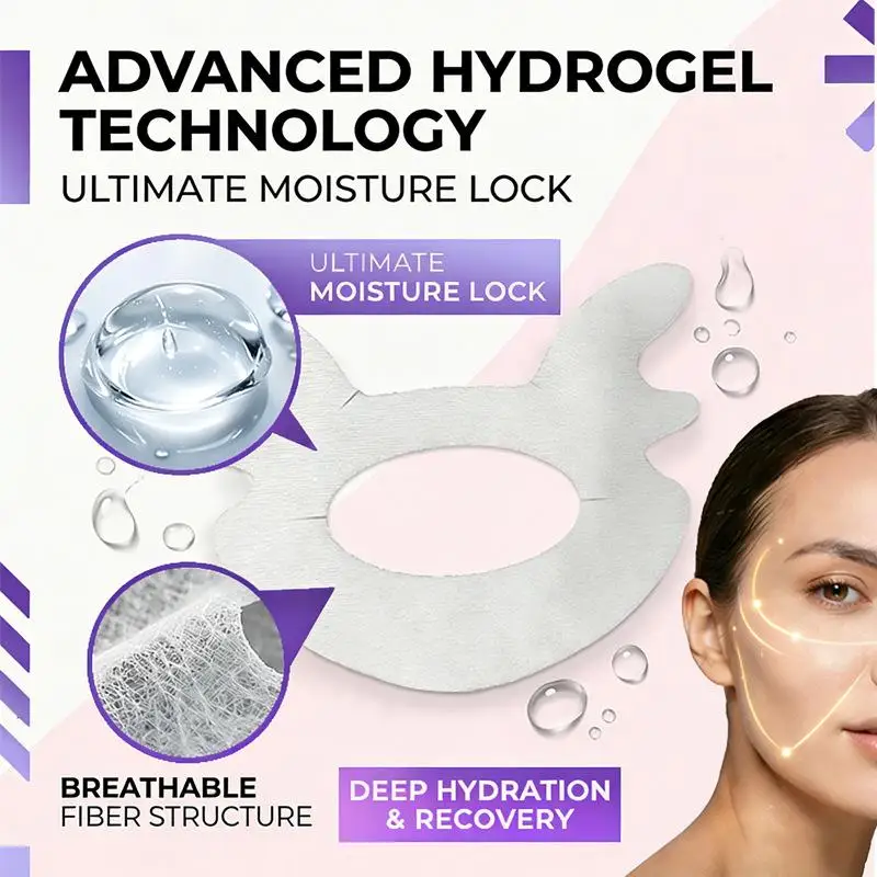 Reusable Hydrogel Facial Patches For Smile Lines & Chin Anti-Wrinkle Skin Lifting Overnight Facial Patches Reduce Fine Lines