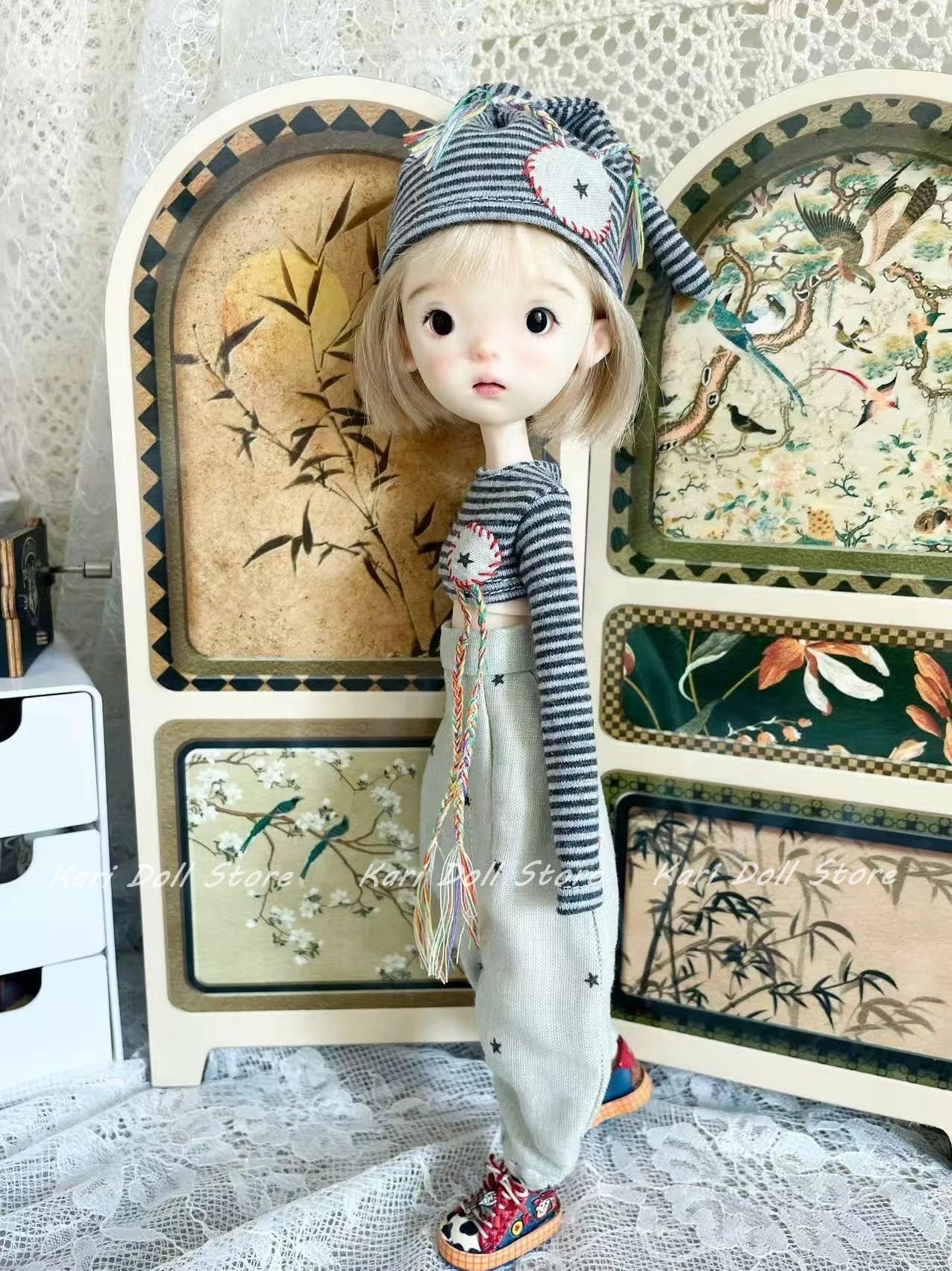 Kari Doll Clothes and skirts Short top long sleeve wide leg pants casual outfit for Landazz Landoudou Doll