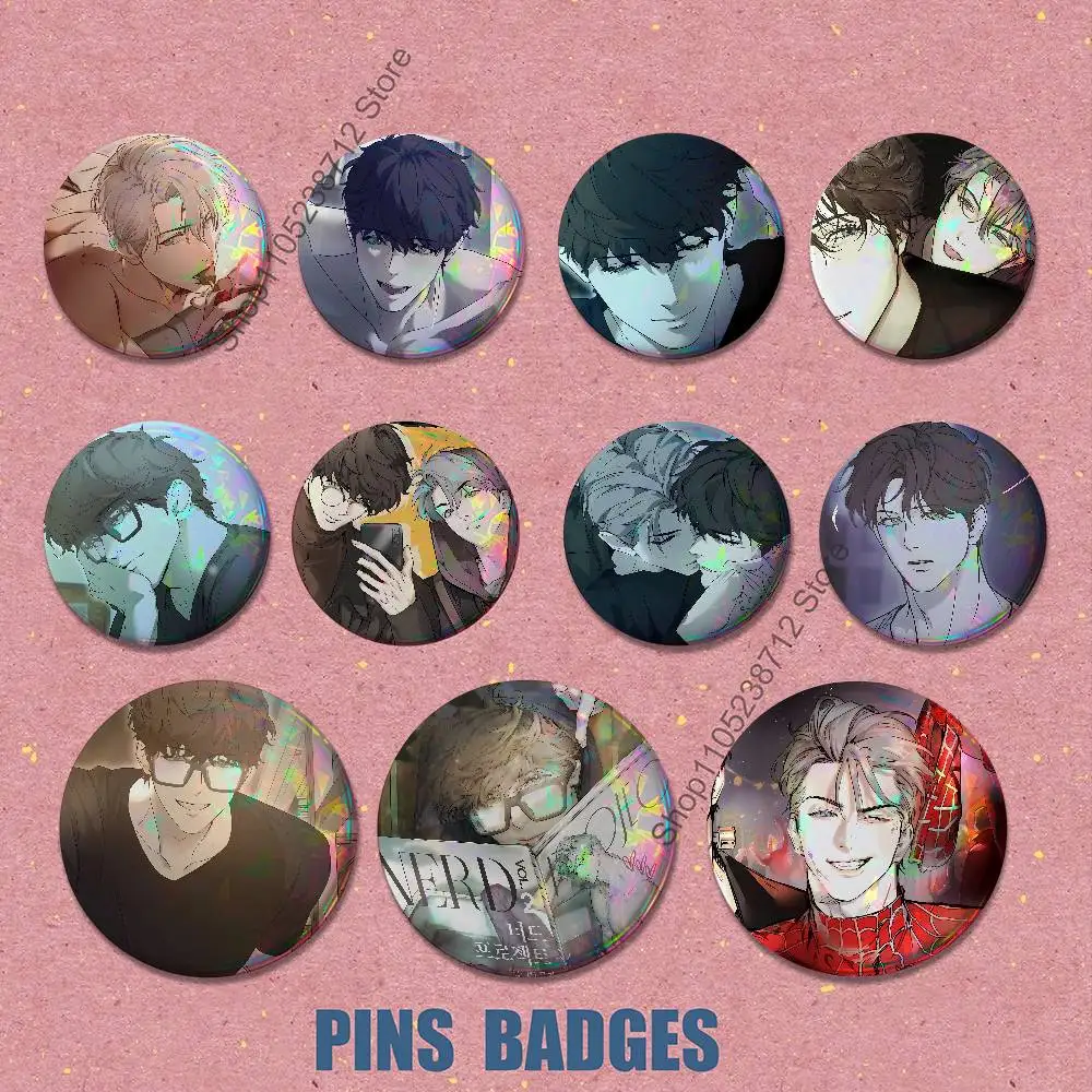 

Anime N-Nerd P-Projects Pins Backpack Clothes Jewelry Accessories Cartoon Round Brooch Button Badge Fans Collection Gifts