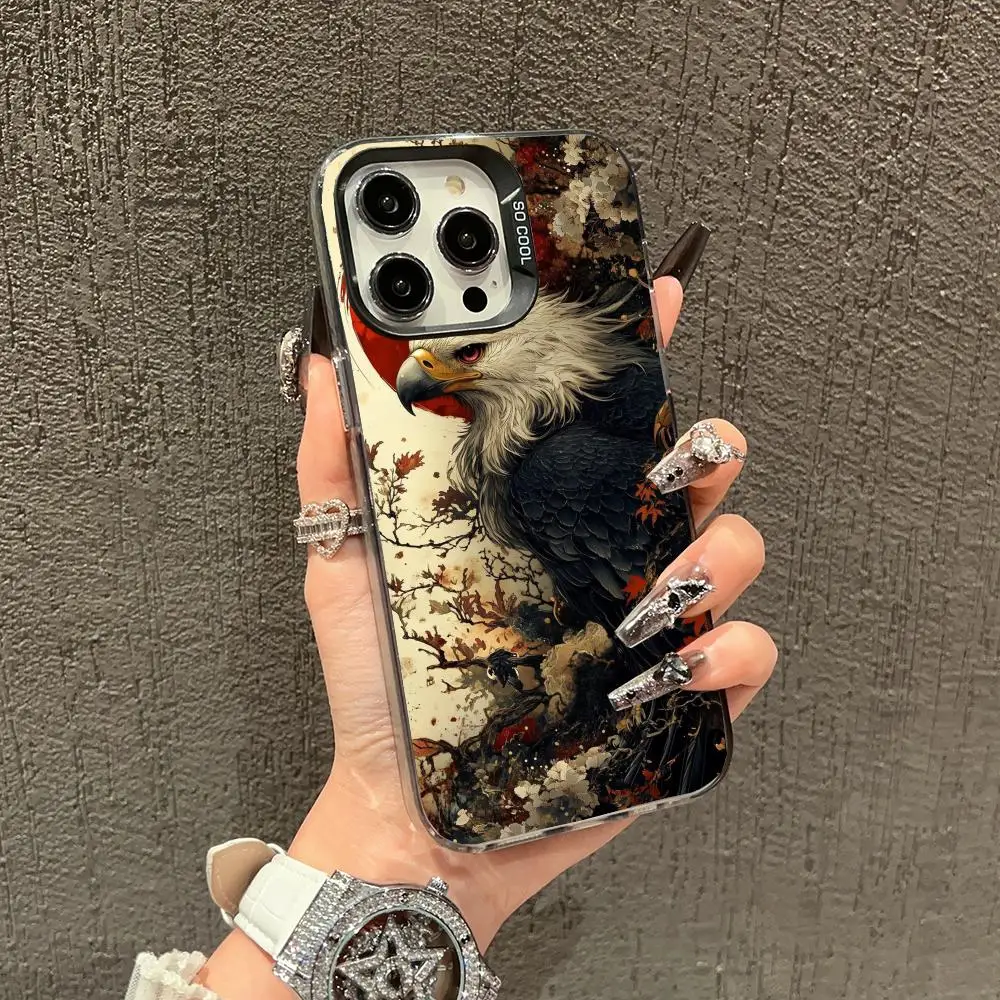 

The owl is in the flower bed phone case for iPhone 16 15 14 13 12 11 Pro/ Max/Plus shock-proof rear cover anti-fingerprint