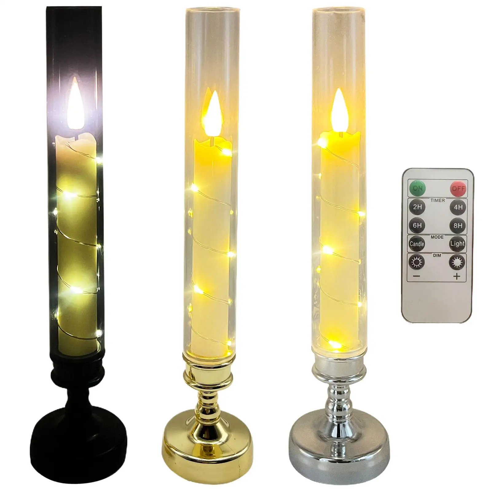 LED 촛불 빛 Flameless 밤 빛 웨딩 파티 테이블 장식 깜박이는 가짜 양초 램프 원격 제어