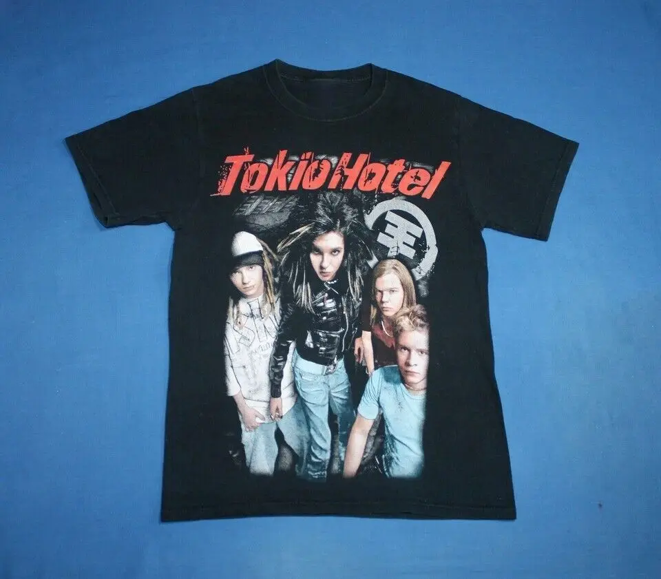 

Rare Tokio Hotel Tour T-Shirt Short Sleeve Cotton Black Men Size S to 5XL M059