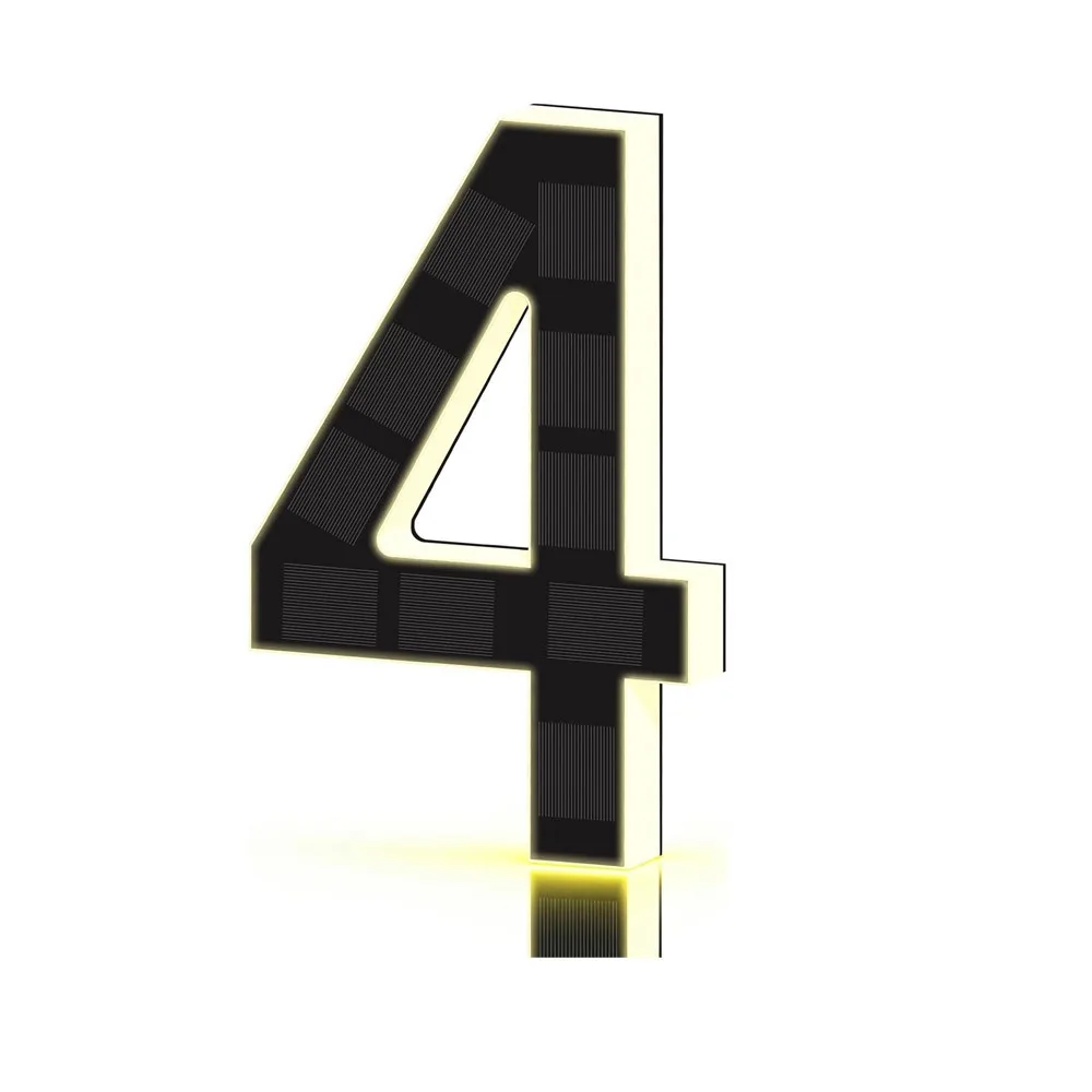 Highlighting Solar Lighted House Numbers Light IP65 Waterproof 4.7inch,6.7inch.9inch Solar Digital Doorplate Illuminated 3D