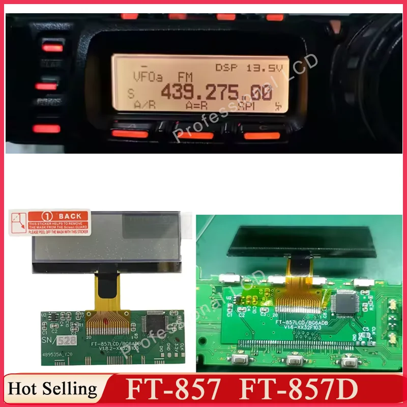 LCD Alternative For YAESU FT-857 FT-857D T 857 857D LCD Display Screen Replacement Prats 