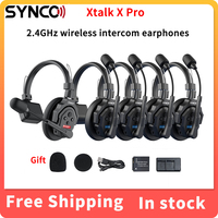 Synco Xtalk Pro X2 X5 X9 2.4G Wireless Intercom System with Full-Duplex Single-Ear AI Noise Reduction 500m Transmission