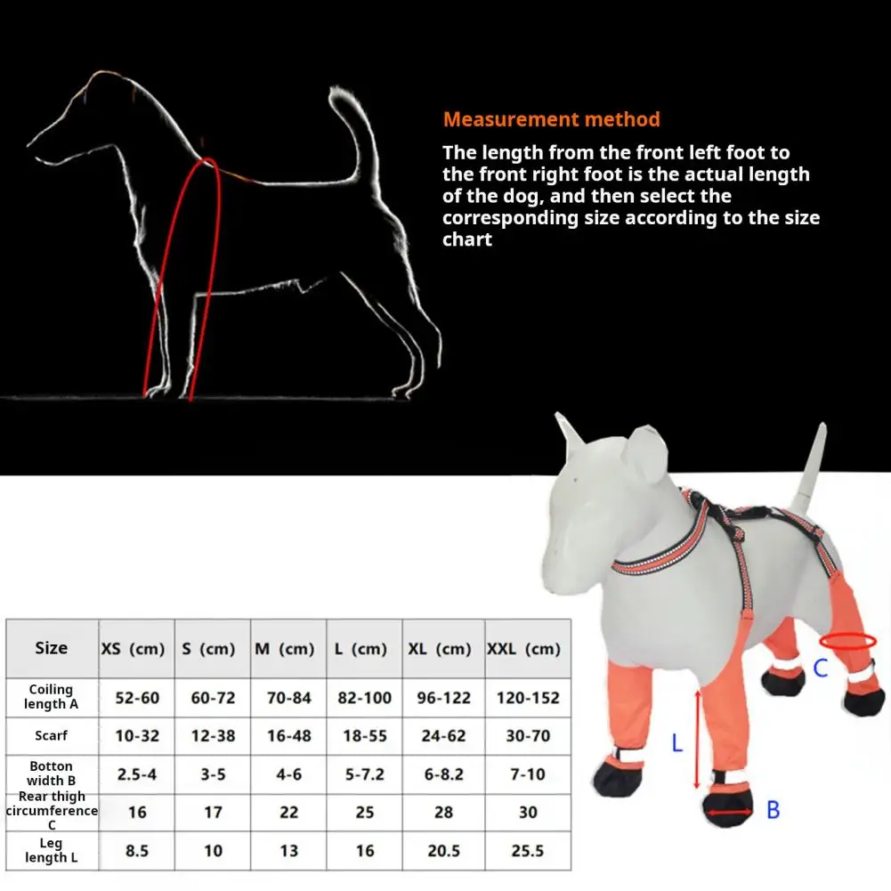 Dog Suspender Booties Anti-Slip Dog Paw Protector Waterproof Boot Leggings Adjustable Dog Shoes For Winter Snow Raining Hiking - Image 6