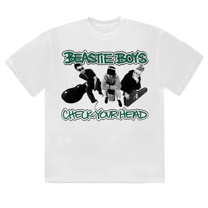 

American Hip Hop Group Simple Fashion Design Short-sleeved T-shirt Men Women with The Same Four Seasons Suitable 2025 New Trend