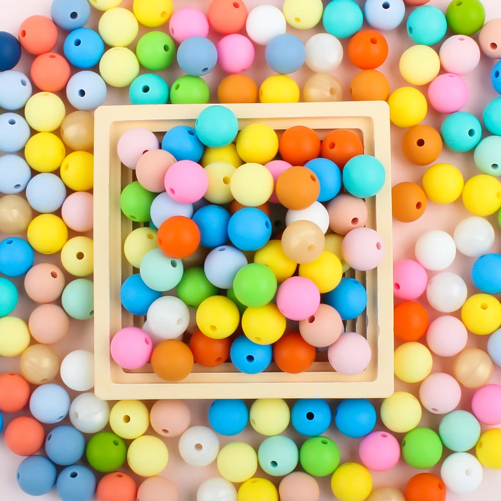 20Pcs Silicone Beads 15mm 9mm 12mm Round Jewelry Beads Loose Beads for Jewelry making DIY Necklace Bracelets Pen Accessories