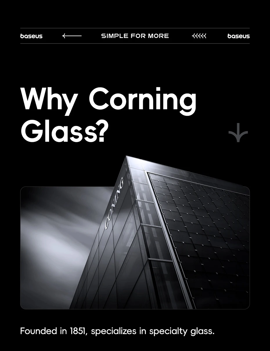 Baseus Gehärtetes Glas Hülle für iPhone 17 16 Pro Max Transparente Harte Robuste Corning Gorilla Glas Schutzhülle für iPhone 17 16 Pro Max – Detail 4