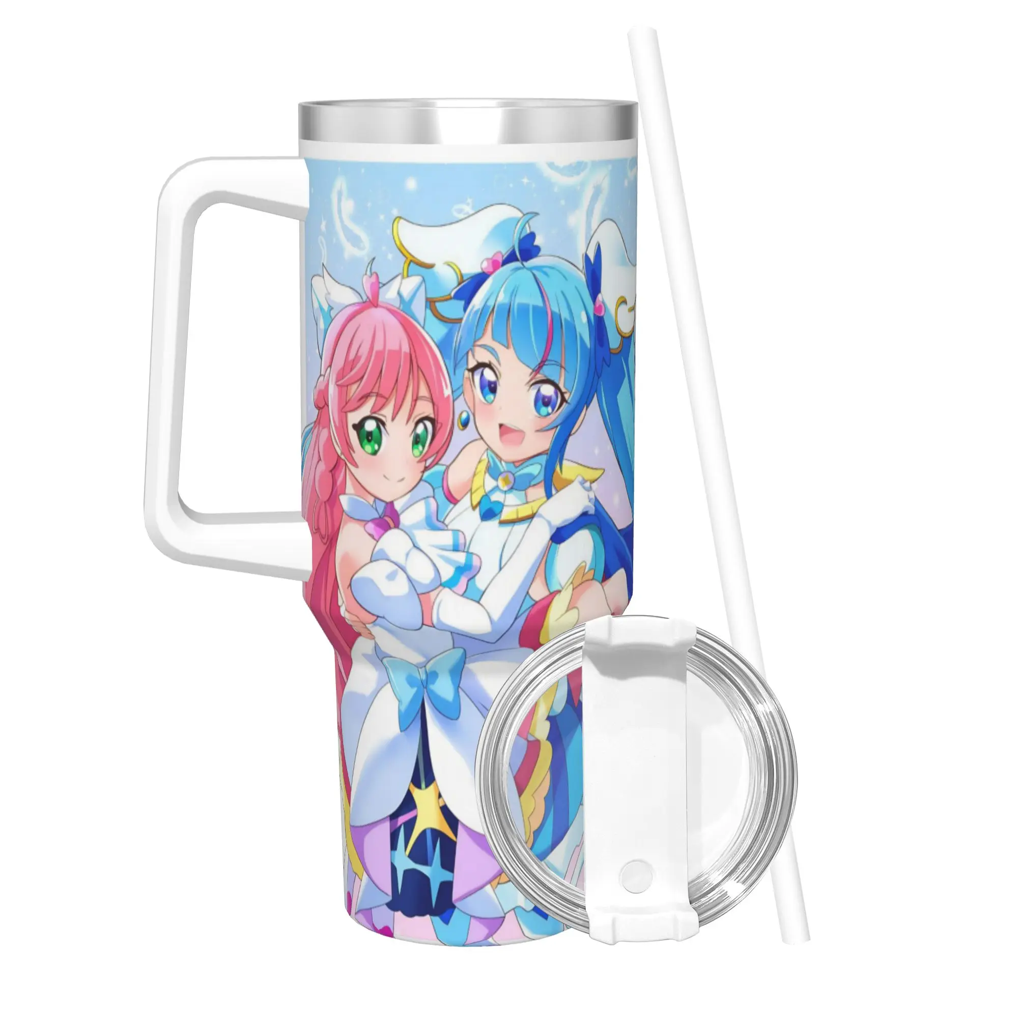 Soaring Sky Pretty Cure 40oz Tumbler Stainless Steel Double Wall Vacuum Insulated  Tumblers Cup With Straw