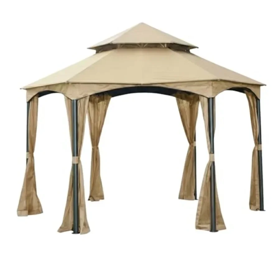 Reinforced RipLock 350 Replacement  Top and Netting Set Compatible with Southbay Hexagon 12 x 12 Gazebo Models L-GZ793PST-A A11