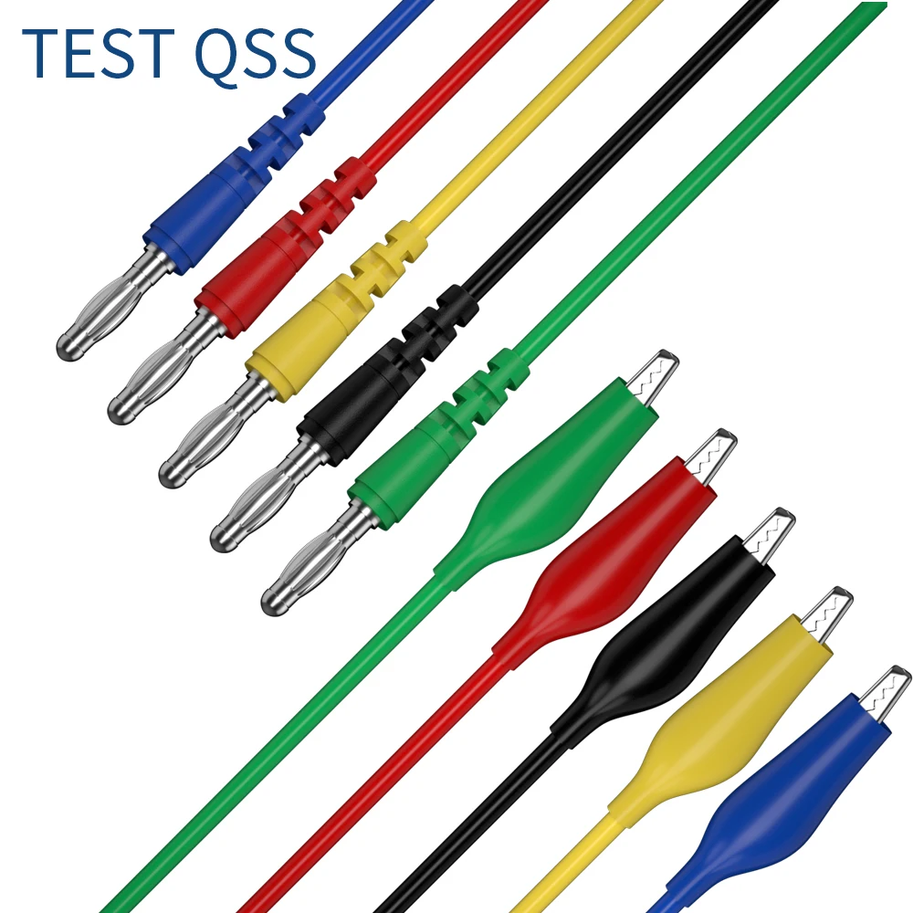 QSS Multimeter-Messleitungssatz, Krokodilklemme auf 4 mm Bananenstecker, Prüfspitze, hinteres Sonden-Set Q.T8005