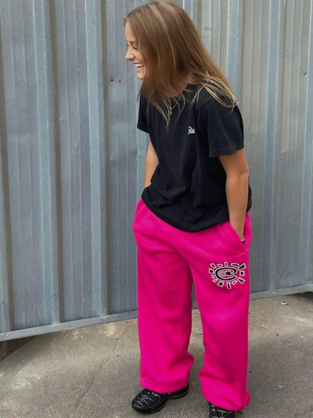 

Модные повседневные спортивные брюки с флисовой подкладкой, прямые, свободного кроя, с петлей для большого пальца, длинные, с отделкой из кроличьего меха