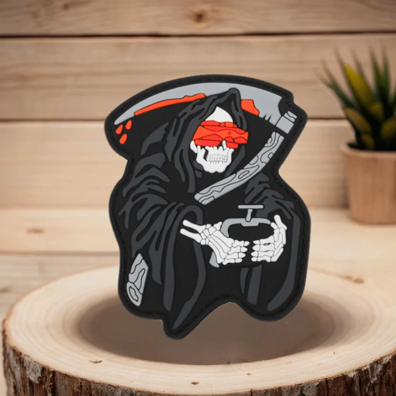3D PVC Drone Operator Patch Skeleton Hook&Loop Tactical Morale Badge Armband Backpack Decorative Stickers Patches for Clothing