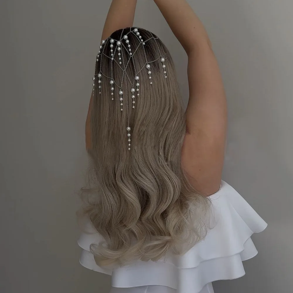 

Fairy Pearl Fringe Hairband - Simple and Elegant Princess Birthday Headwear, European and American Bride Wedding Hair Accessory