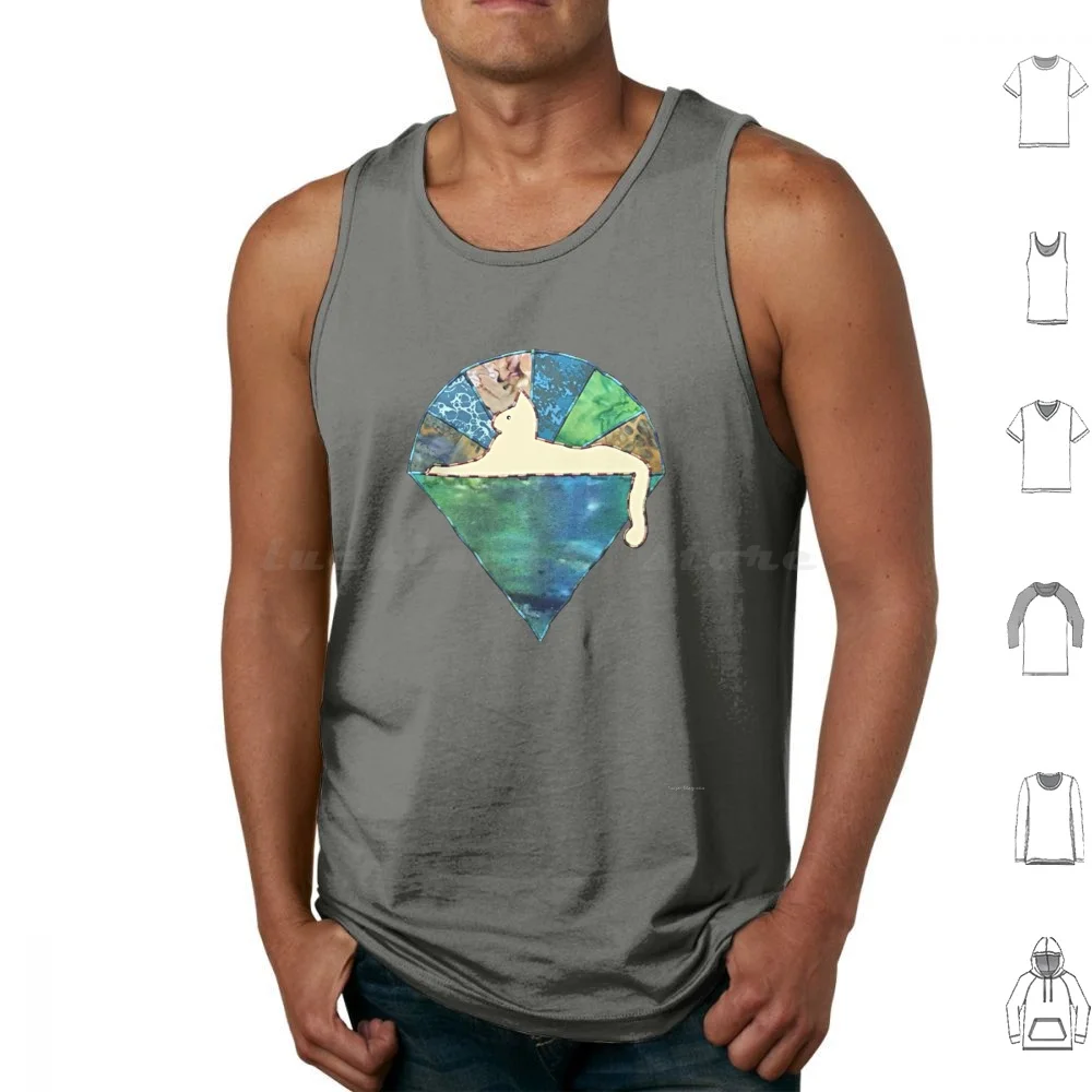 Cats Blue Green Tank Tops Print Cotton Deadhead For Deadhead Hippie Deadhead Girl Parking Lot Scene Dead Head Summer Tour