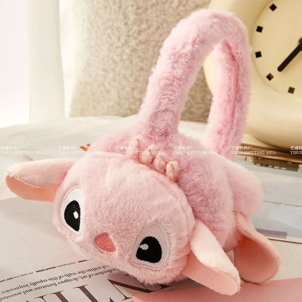 Disney Stitch Plush Filled Warm Children Earmuffs Snow Winter Thickened Ear Warmer Couple Ear Protection Earmuffs Christmas Gift