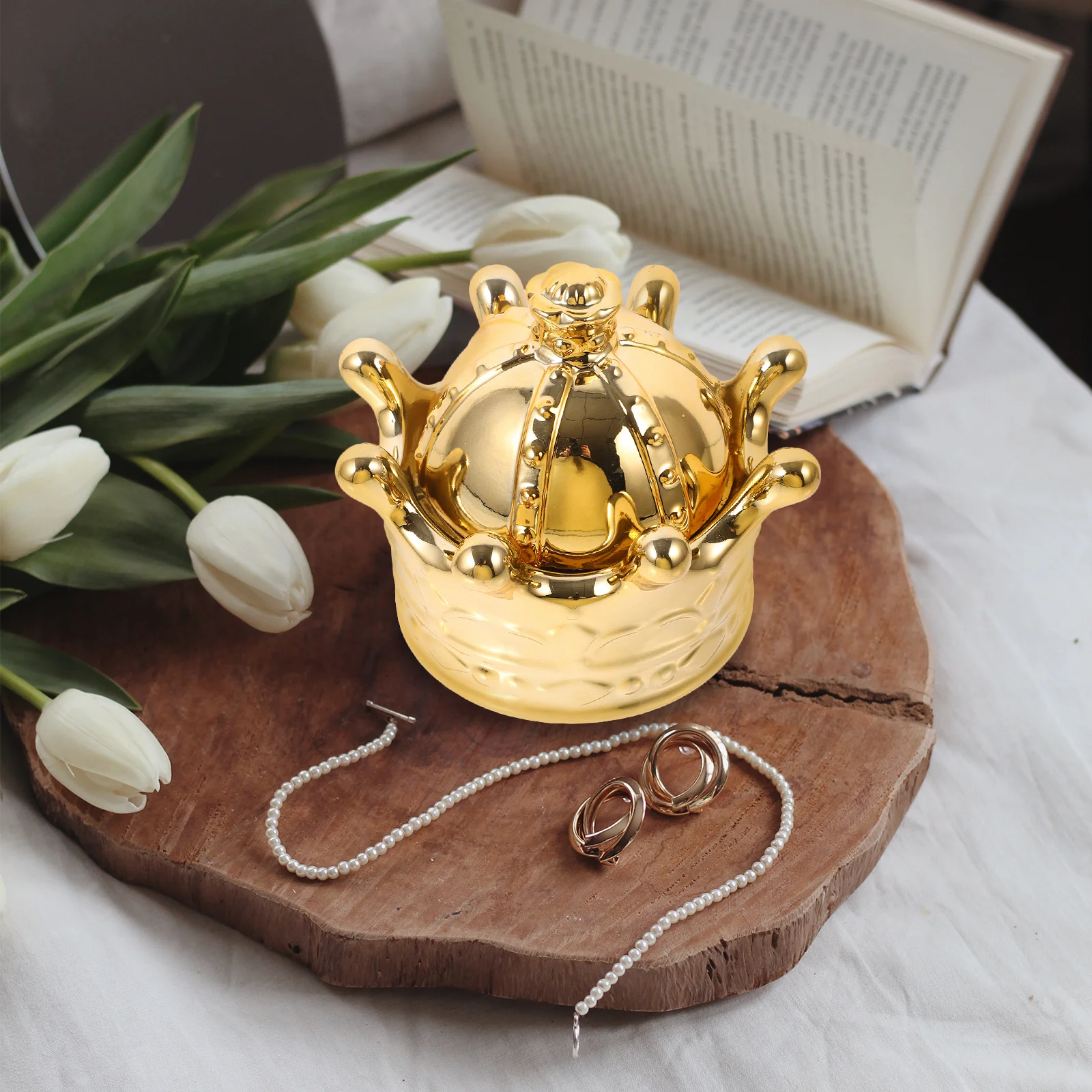 

1 шт. компактная шкатулка для драгоценностей, белый фарфор, керамический небольшой контейнер для хранения ювелирных изделий, органайзер для колец, сережек, свадебного использования