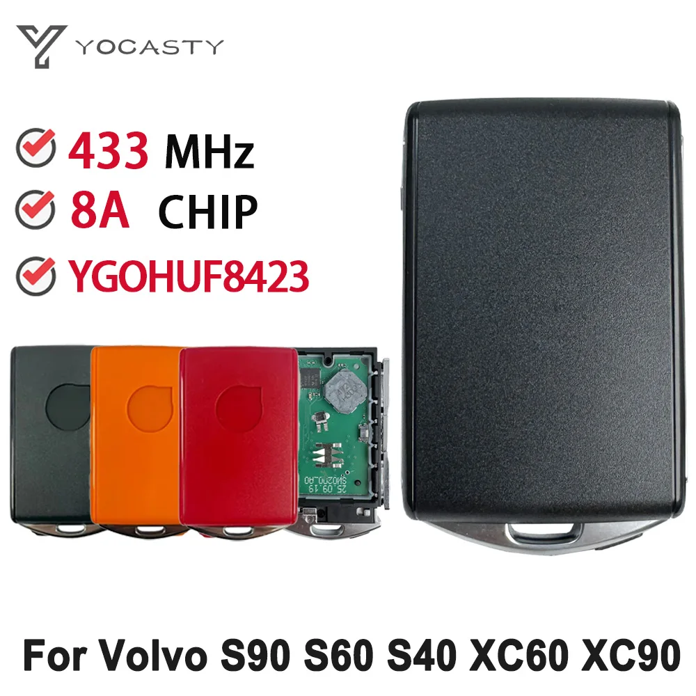 

YOCASTY YGOHUF8423 Keyless Smart Car Key For Volvo XC60 XC90 S90 S60 S40 2016 2017 2018 2020 With 433Mhz 8A Chip HUF8423