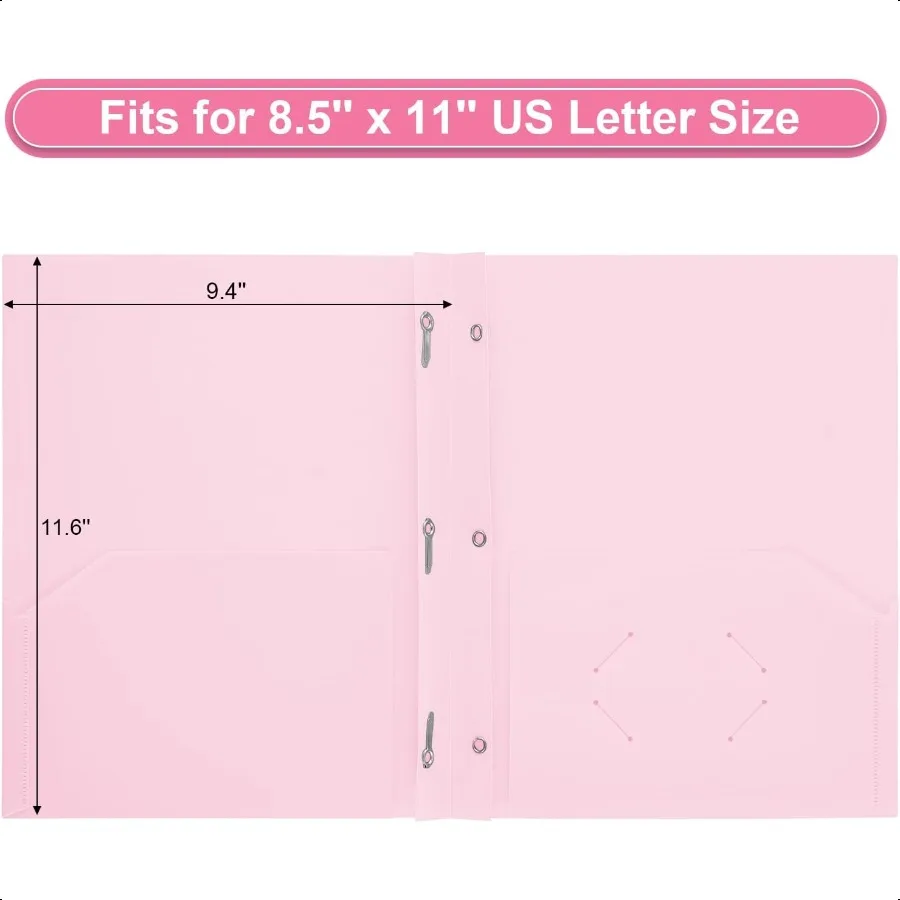 Пластиковые папки ProjectFolders с 2 карманами, 3-контактная оптовая упаковка Project FileFold for US Letter Size Papers Ideal for School Office As