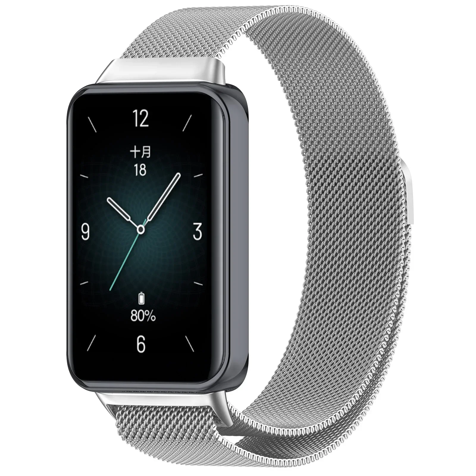 Honor Band用ミラネーゼループストラップ,ステンレススチール製磁気ブレスレット,Huawei Honor Band9用メタルリストバンド