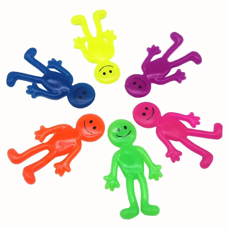 36/24PCS Stretchy Buigbare Man Stress Relief Speelgoed Voor Kinderen Feestartikelen Goodie Bags Regalos Cumpleaños Niños Para Invitados