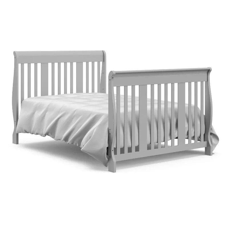 5-in-1 Convertible Crib and Changer Combo– Changing-Table with Storage Drawer, Converts to Toddler Full-Size Bed