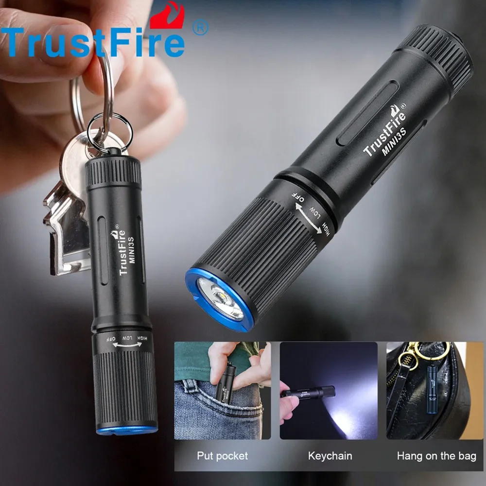 Trustfire MINI3s 235 Lumens EDC MINI LED Flashlight Keyring LED Rechargeable MINI Torch Keychain LED Flashlight Outdoor Tool For Camping Hiking Working